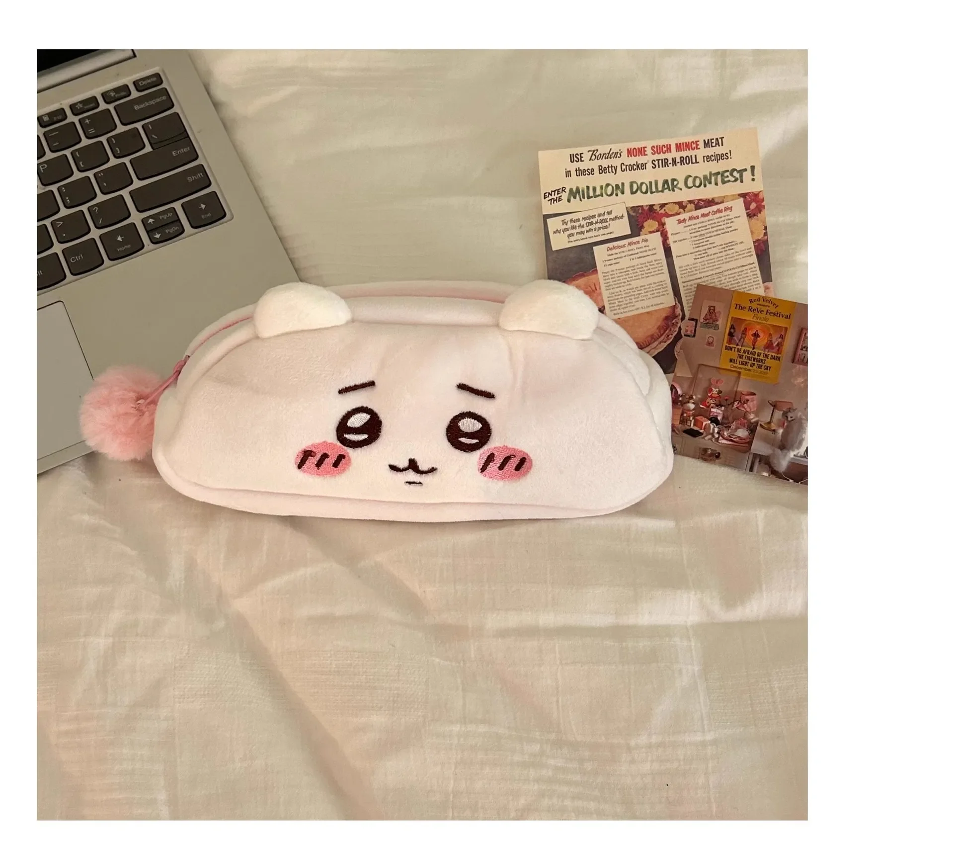 Kawaii Jiyi Plüsch-Federmäppchen Hachiware Usagi Federmäppchen Japanisches Niedliches Plüsch-Schreibwaren-Etui Große Kapazität Schüler-Schreibwarenbox – Detail 8