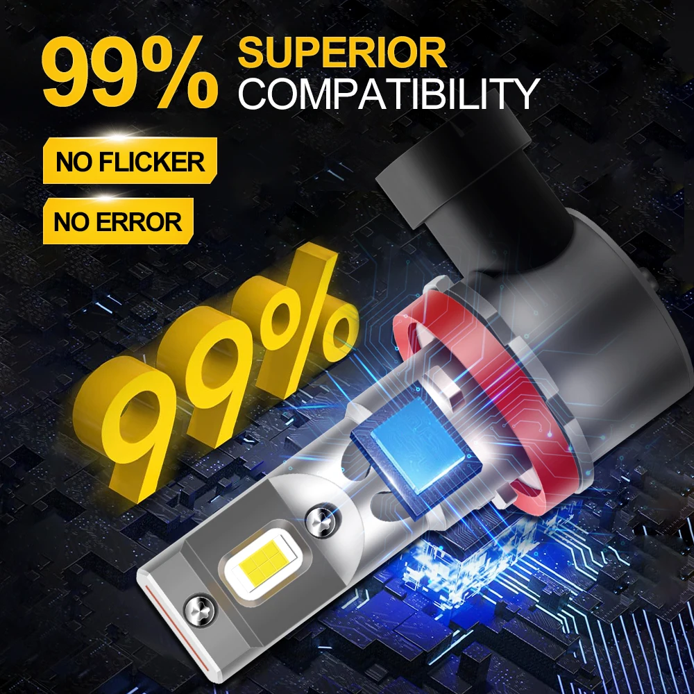 2 قطعة H11 H8 H9 LED المصباح الأبيض 6000K السوبر مشرق 30000LM السيارات المصابيح الأمامية 12 فولت ل تشيفي ماليبو LT LS سيدان 4-Door 2004-2012