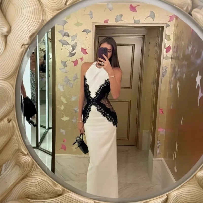 Elegante Kant Gesplitste Avondjurken Vrouwen Sexy Backless cocktailjurk Lady Party Club Jurken Mode Vrouwen Kleding Gewaden