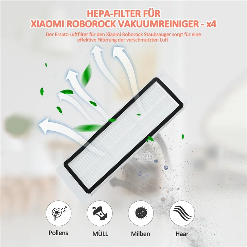 ABUS-For Xiaomi Roborock S5 Max S6 Max S6 Pure S6 Maxv S4 S5 S6 S50 S55 S60 S65 E4 E20 E25 E35 Main Side Brush Filter Mops