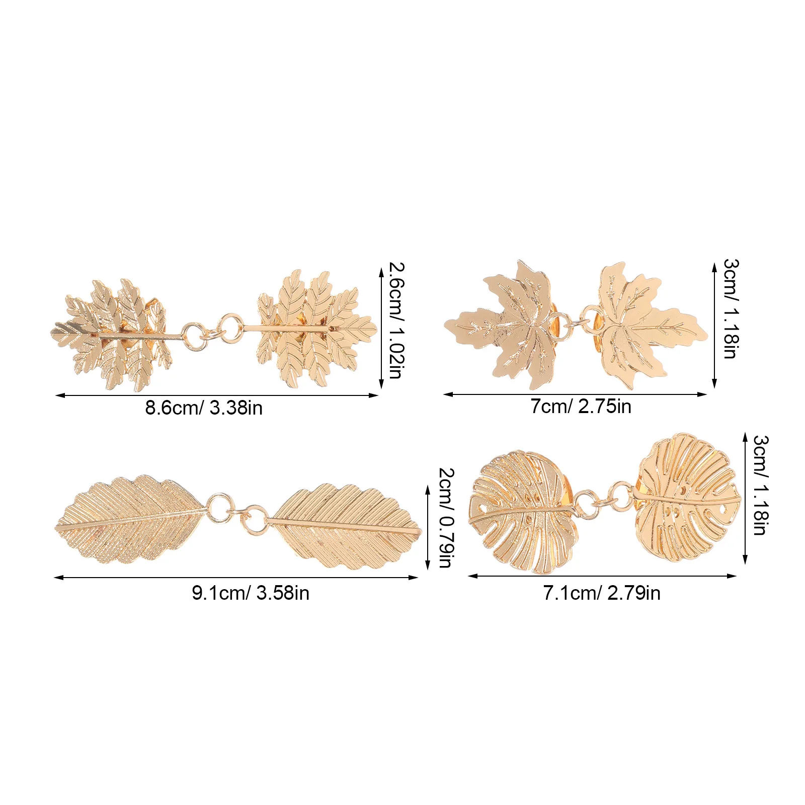 4 pezzi clip per maglione vintage per donna clip per colletto a foglia retrò in lega di zinco cardigan scialle spilla sciarpa elementi di fissaggio per abiti camicie