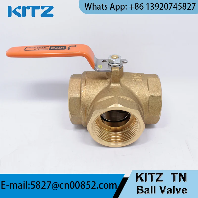 Japan brand KITZ TN Three Way Ball Valve Type 400 Forged Brass Ball Valves For Water, Oil, Gas in stockk