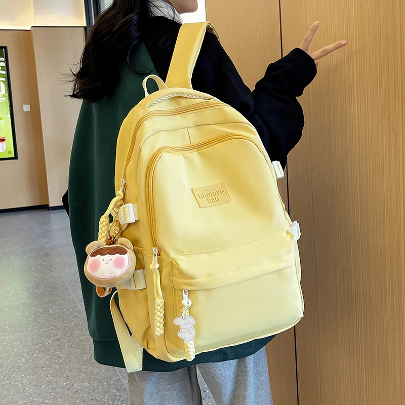 School Bag  Solid Color Women Rucksack Large Backpack for Teenage Girls Fashion College Student Book Bag Mochilas рюкзак