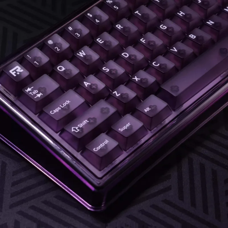 MiFuny Fog Transparent Keycaps 150 Keys PC Keycaps Custom Purple/Gray Key Caps for MADE Mechanical Keyboard Gaming Accessories