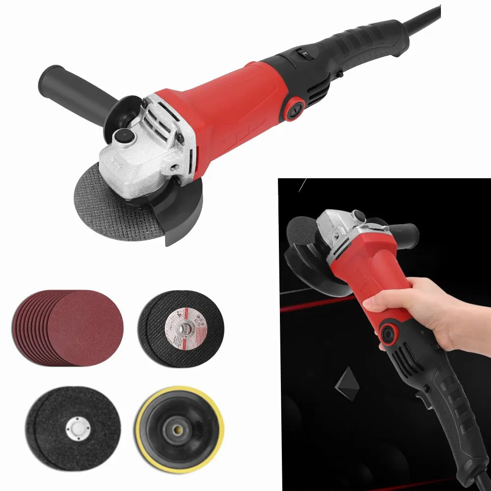125 ミリメートルアングルグラインダーダイヤモンド電動切断グラインダー 220V 1300 ワット 6 速度電動 DIY 研削切断研磨電動工具