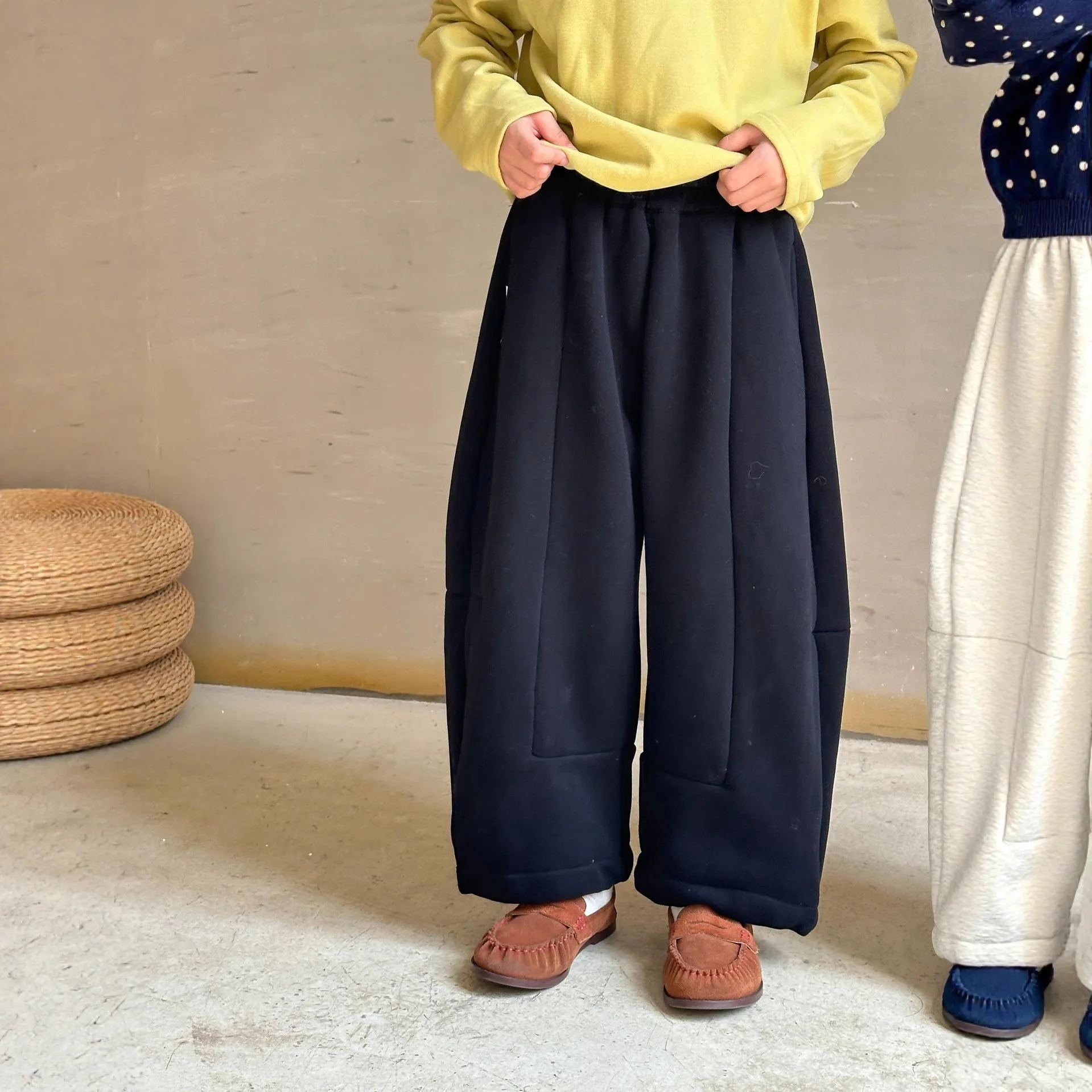 2025 Winter New Korean Version Boys' Design Versatile and Comfortable Pants Children's Plush Casual Sweatpants 5