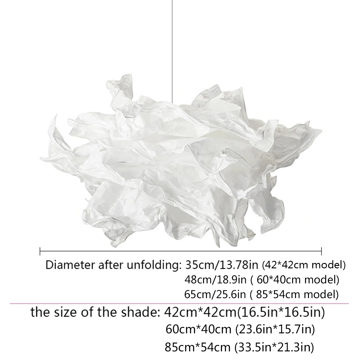42x42/60x40/85x54cm Art DIY Cloud Lamp Shade Flower Light Ceiling Lampshade Decor Chandelier Pendant Living Room Bedroom Bar Use