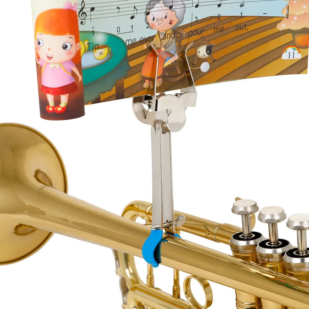 

1Pcs Silver Folding Music Stand Portable Trumpet Sheet Music Holder Stable Performance Rehearsal Accessory Equipment