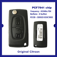 For Original Citroen Remote key 2 buttons CE0523 PCF7941 E33C1002 FSK CN016039