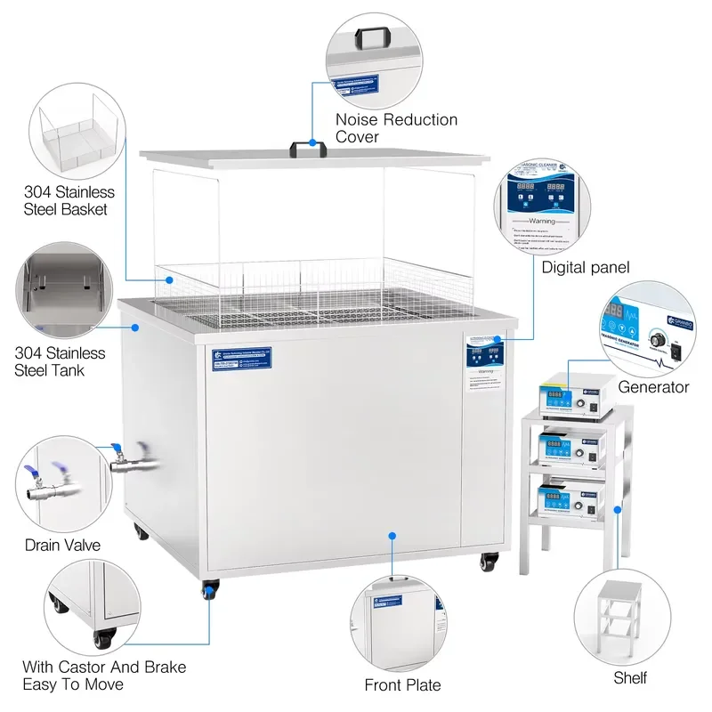 Electric Digital Ultrasonic Cleaner for Household Farm Restaurant Industrial Grade Machine Removes Oil Stains and Rust