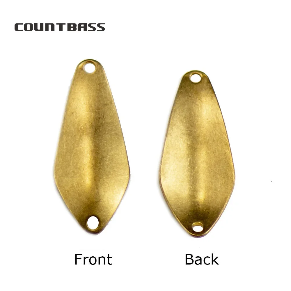 Countbass 50pcs Brass Salmon Fishing Spoon Blanks SP013  2.4g ( 3/32oz) , Bass Pike Lure Baits Unpainted