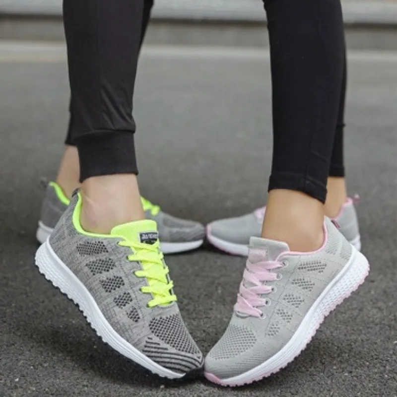 White Shoes for Men's and Women's Korean Version, Student Mesh Breathable Casual Shoes, Running Sneakers,fly Woven Fitness Shoes