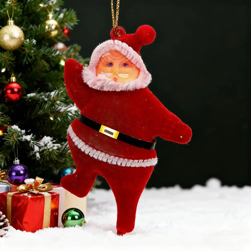 Christmas Tree Ornaments Festive 3d Flocking Santa Claus Ornaments for Christmas Tree Home Decor Wall Window Door Hanging