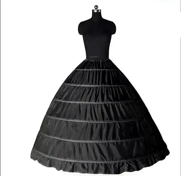 Rok gaun bola rok dalam hitam putih rok Hoop selip pernikahan Crinoline untuk Quinceanera