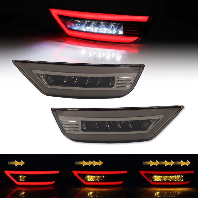 2Pcs LED Rear Bumper Reflector Light For Ford Focus 2 MK2 Hatchback Ecosport Escape Kuga 2009-2020 Rear Signal Fog Lamp