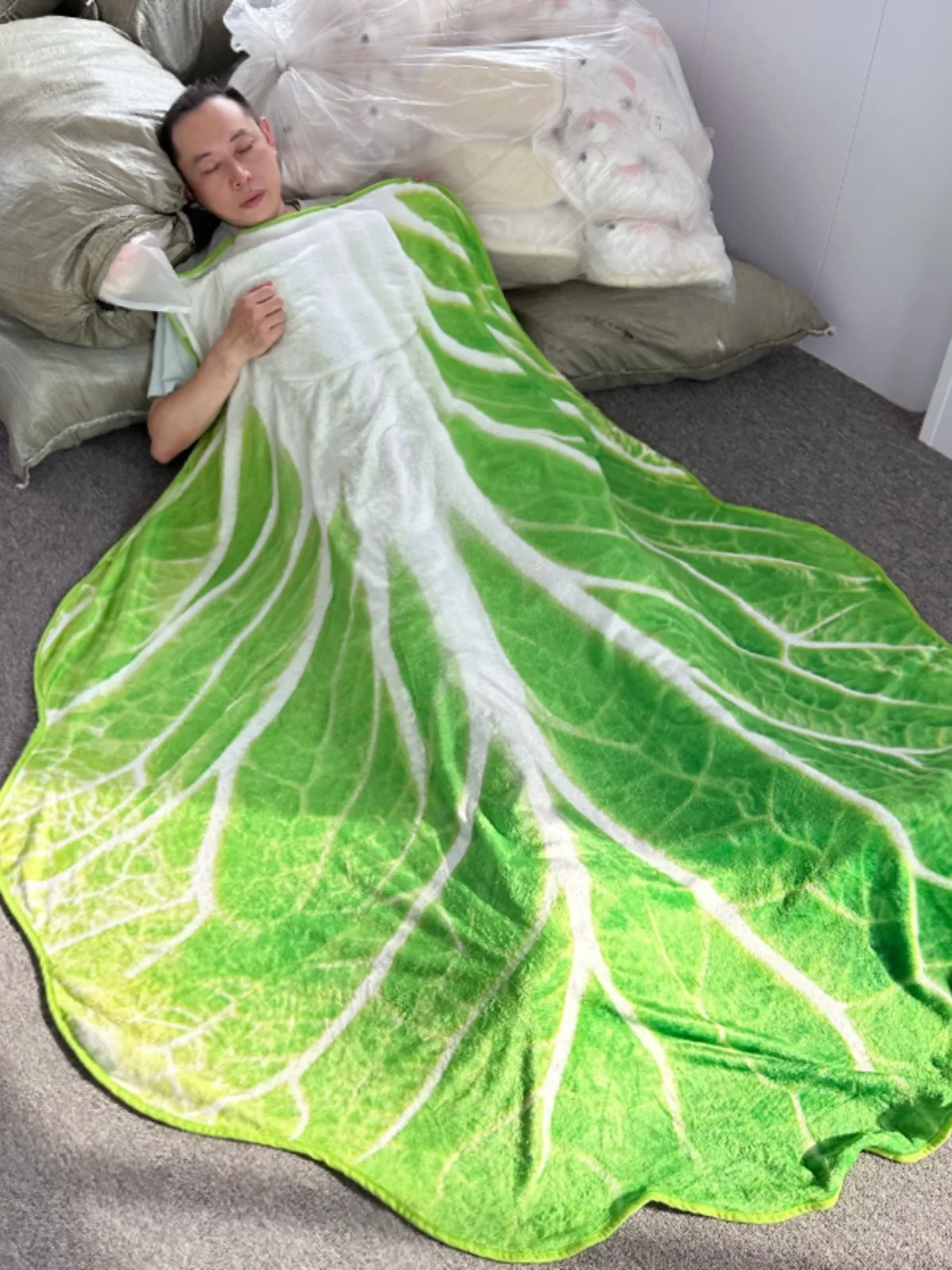 You qu you pin simulation cabbage blanket soft thickening creative whimsy lunch break pillow quilt dual-use can be stored.