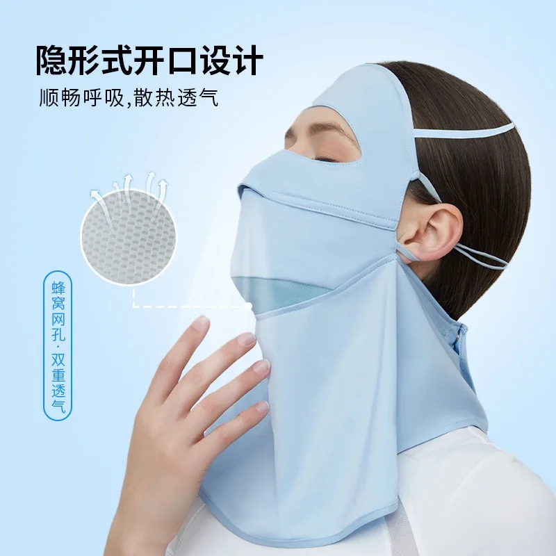 Sunblock mask UV mask veil enhances neck protector forehead shade breathable