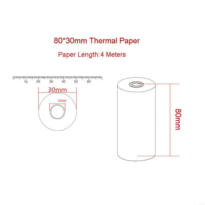 

5 Rolls Premium Printer Paper, Regular Thermal Paper Rolls for Thermal Printer, Receipt Thermal Printer 80mm x 30mm 67JA