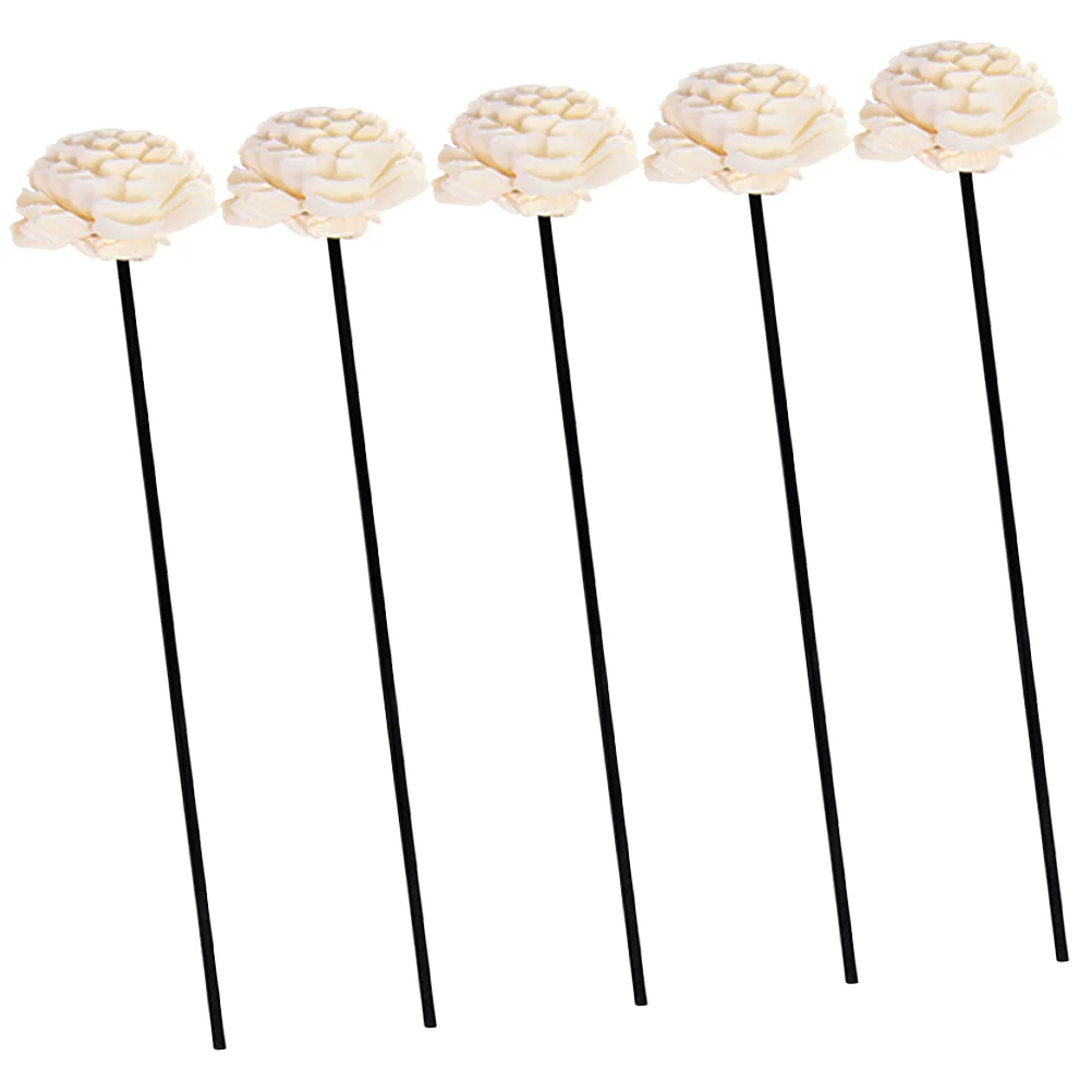 5 Pcs Incense Sticks Rattan Dried Flowers Oil Diffuser Aromatherapy Reeds Black