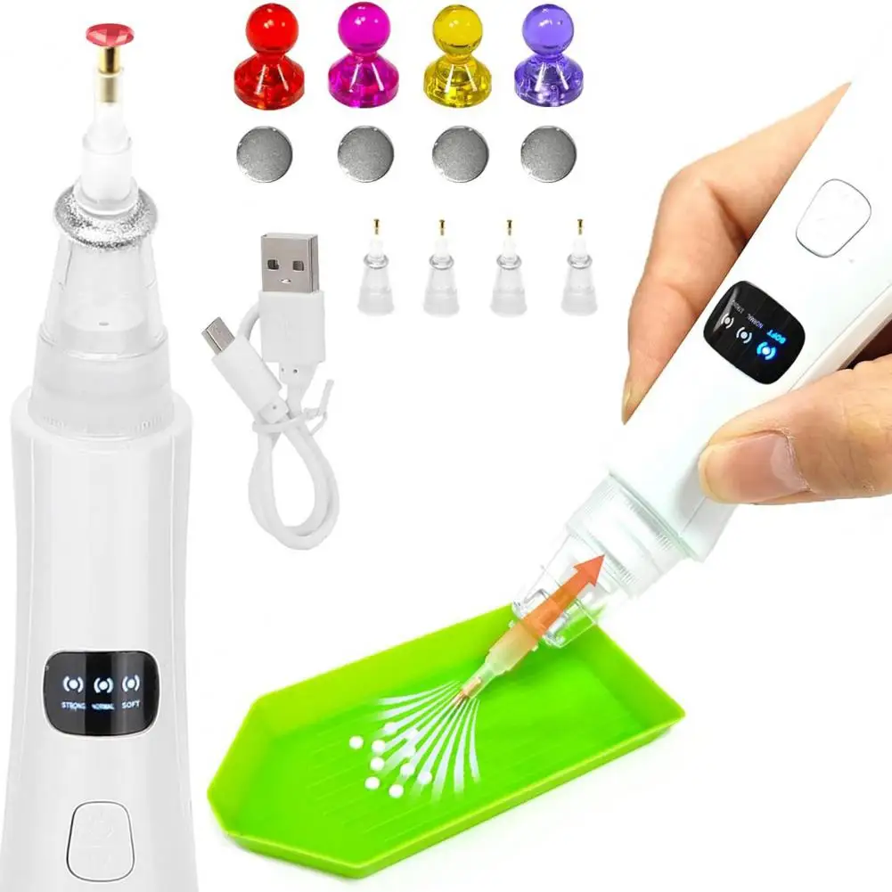 

Wireless Diamond Art Pen Electric Diamond Art Pen With 4 Replacement Tips Vacuum Rhinestone Placement Tool For DIY Diamond Art