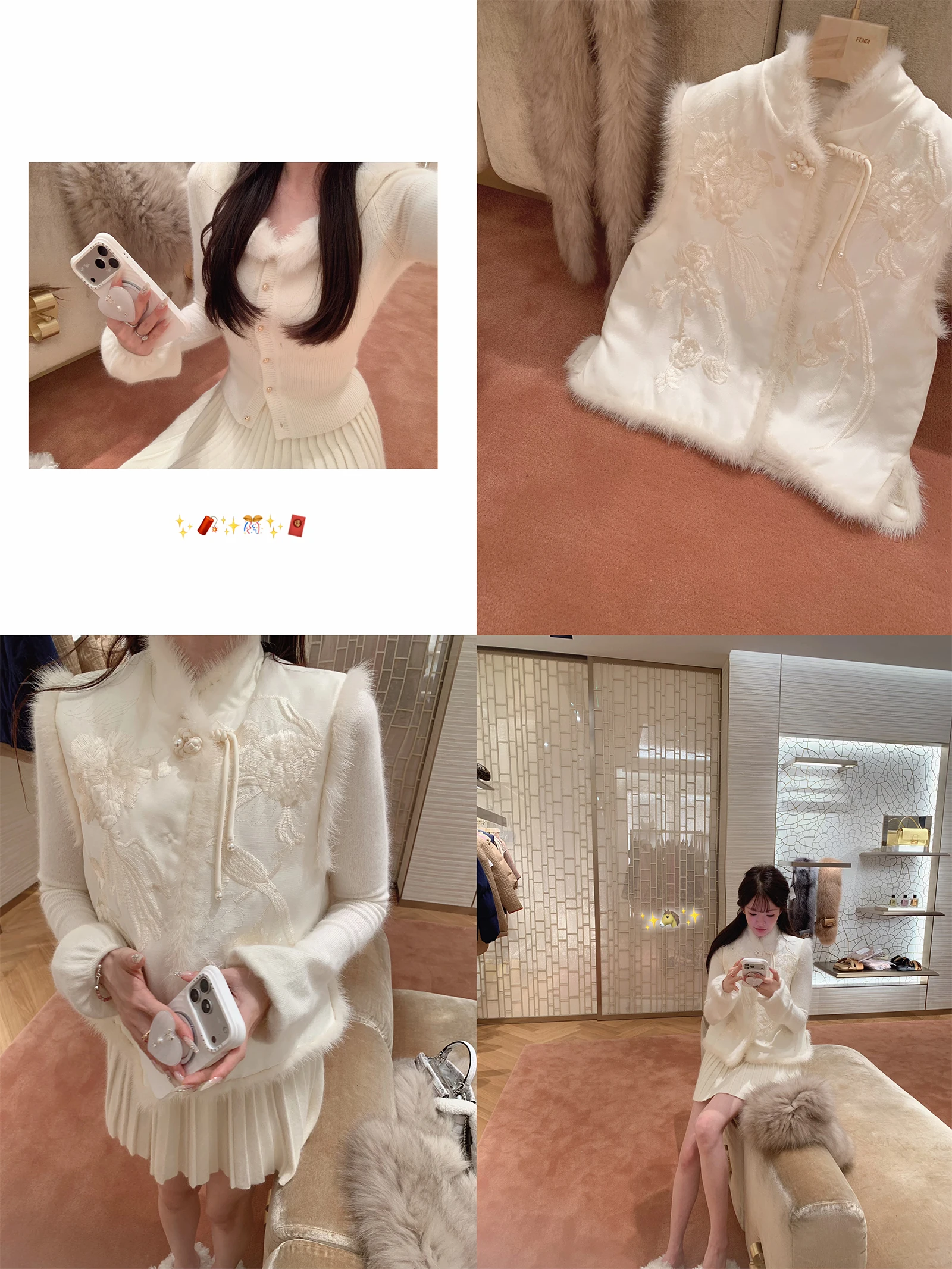 New Chinese Style Copenhagen Mink White Goose down 95% Fill Power Golden Mushroom Coat Warm Long Sleeve Stand Collar Jacket view 4