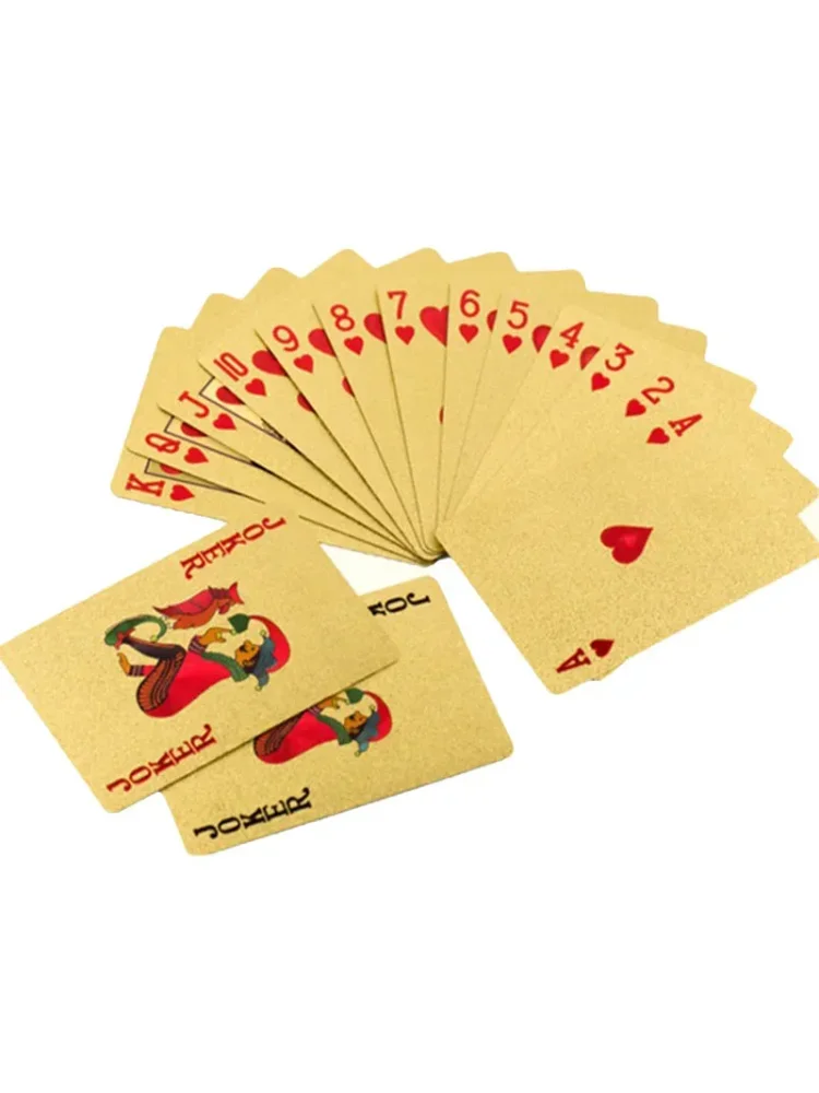 Nouveau 24K or cartes à jouer en plastique Poker jeu pont feuille Pokers Pack magique étanche carte cadeau Collection jeu de société jeu de société