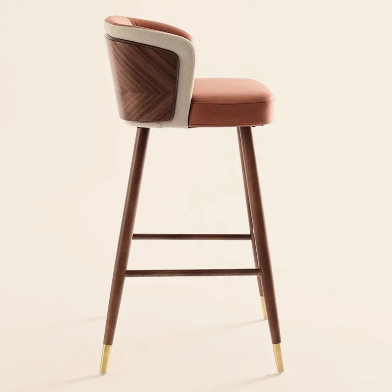 Height Hairdressing Bar Stools Comfortable Accent Wood Leather With Back Bar Stools Modern Computer Cadeira Unique Furniture
