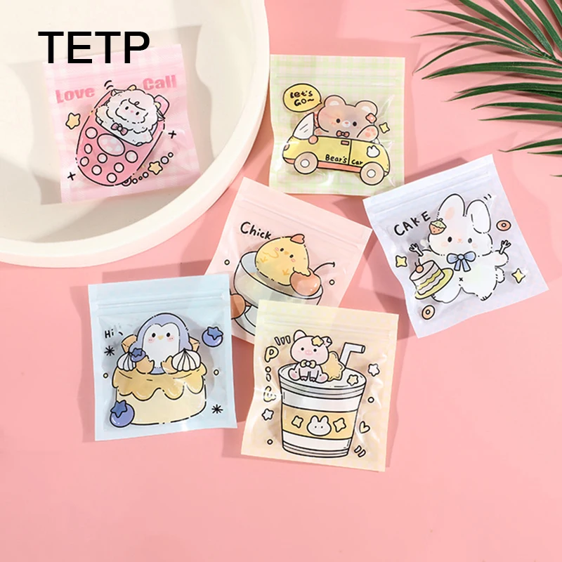 TETP 100Pcs Mini Zipolock Bags Birthday Party Gift Jewelry Packaigng Home Travel DIY Accessories Candy Chocolate Card Storage