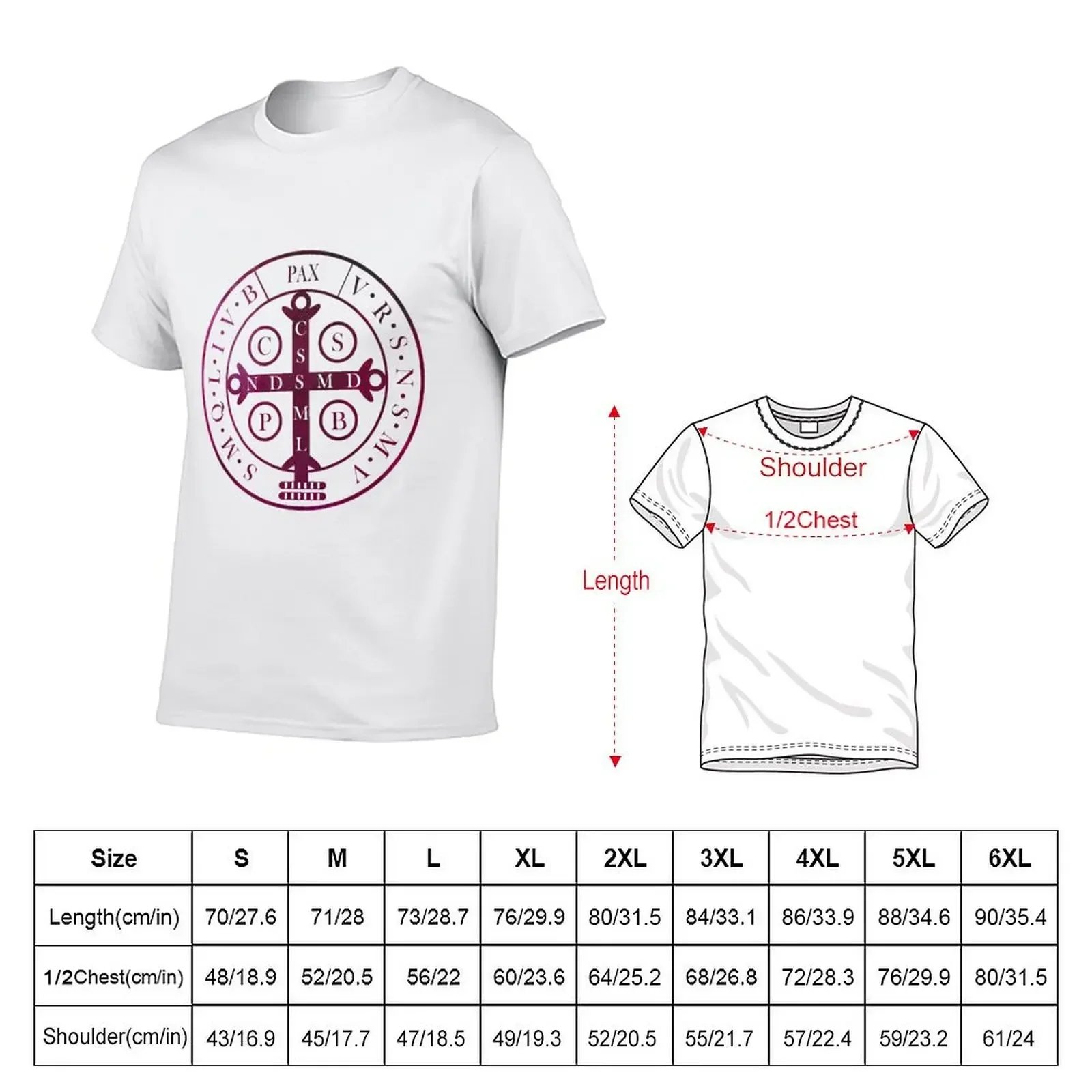 Saint Benedict Medal T-Shirt graphics anime t shirts custom t shirt t shirt men 100℅ cotton