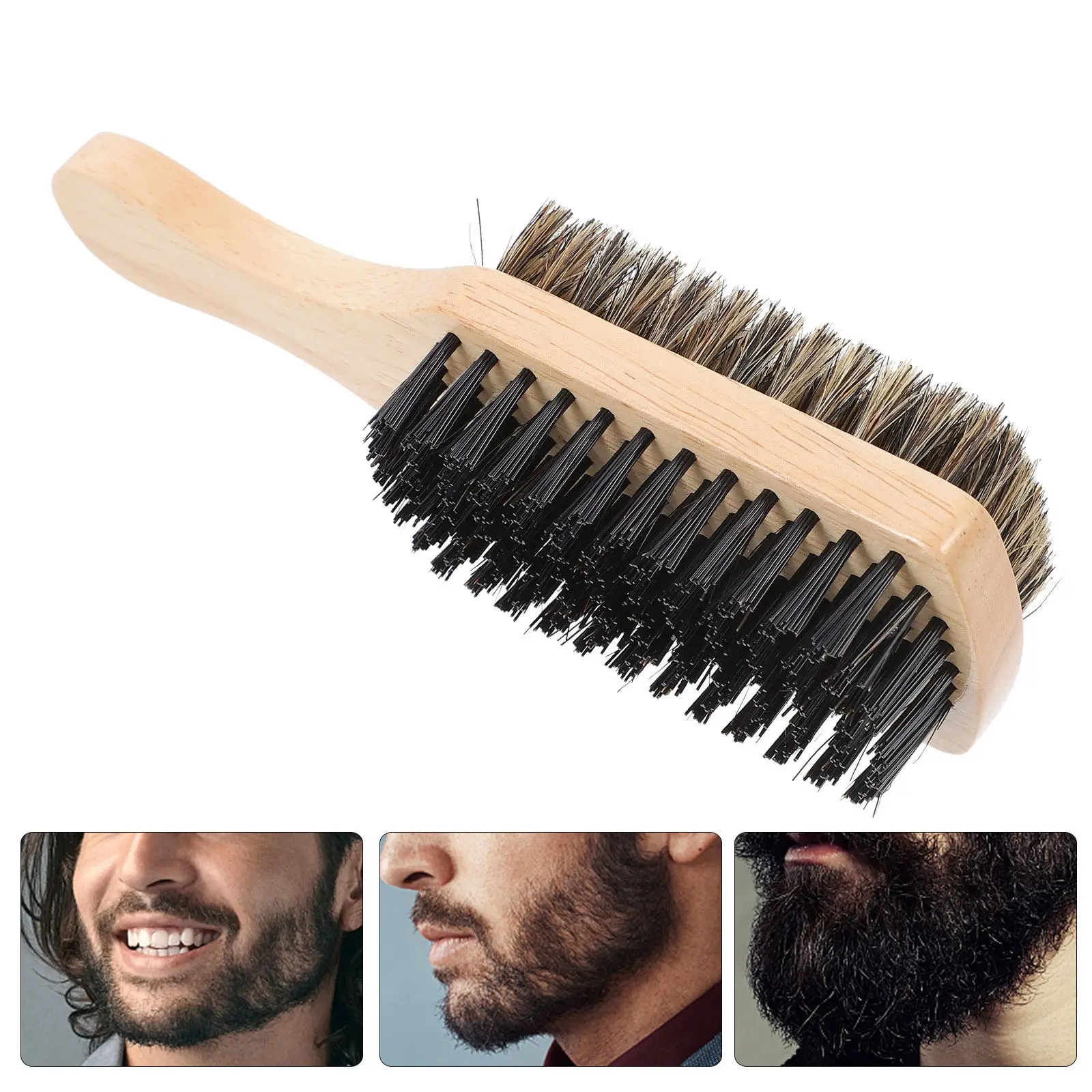 1Pcs Premium Boar Bristle Beard Brush for Men Exfoliates Skin Promotes Growth Reduces Itch Salon Barber Grooming Tool Beard Care