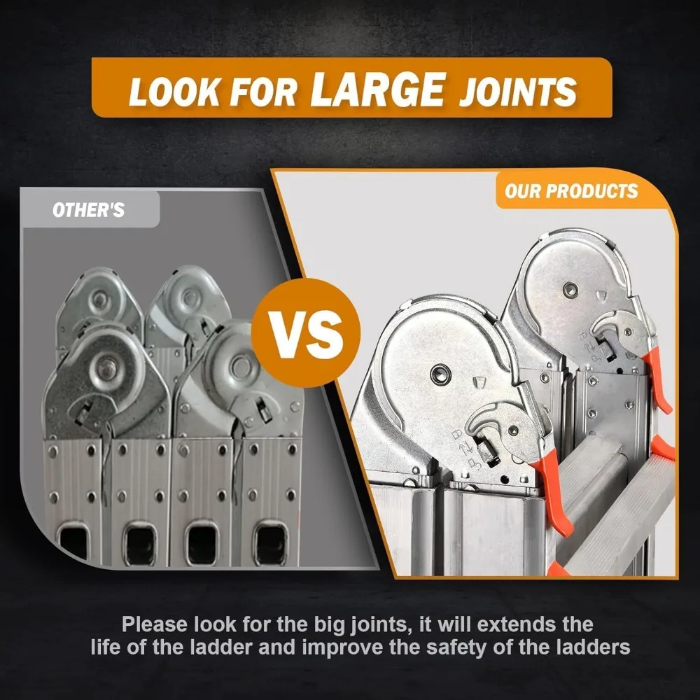 Ultralekka aluminiowa drabinka 3-stopniowa, przenośna i wytrzymała do użytku domowego i na zewnątrz