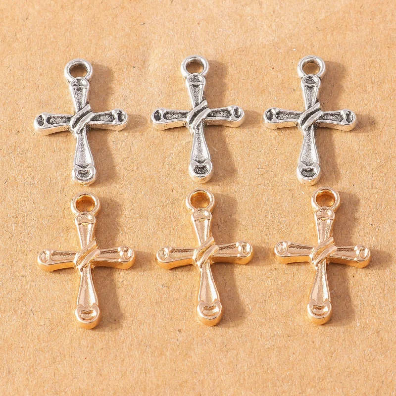 10 Stück Gothic Steampunk Kreuz-Anhänger für Schmuckherstellung, Metallkreuz-Anhänger, DIY-Ohrringe, Halsketten, Bastelbedarf – Detail 6