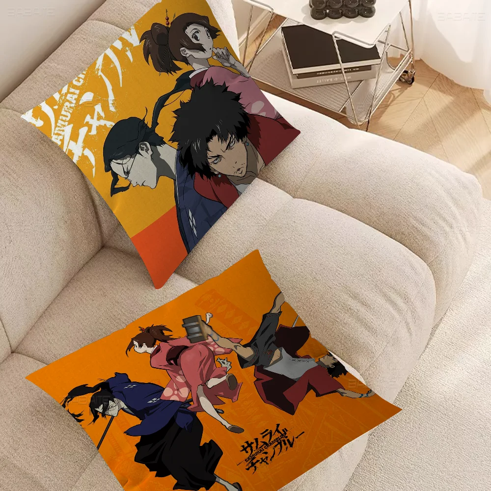 

Anime Samurai Champloo Pillow Case Cushion Cover Car Throw Pillow Case For Sofa Car Christmas Gift 40x40cm 45x45cm