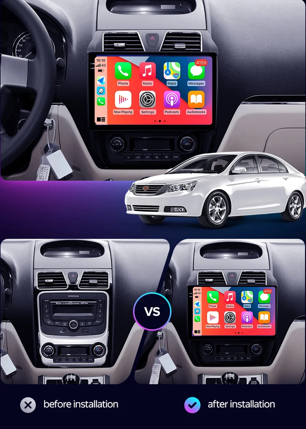 For Geely Emgrand EC7 1 2009 - 2016 Android 16 Carplay Auto 2K Screen Car Radio Multimedia Player WIFI+4G Autoradio Stereo 2din