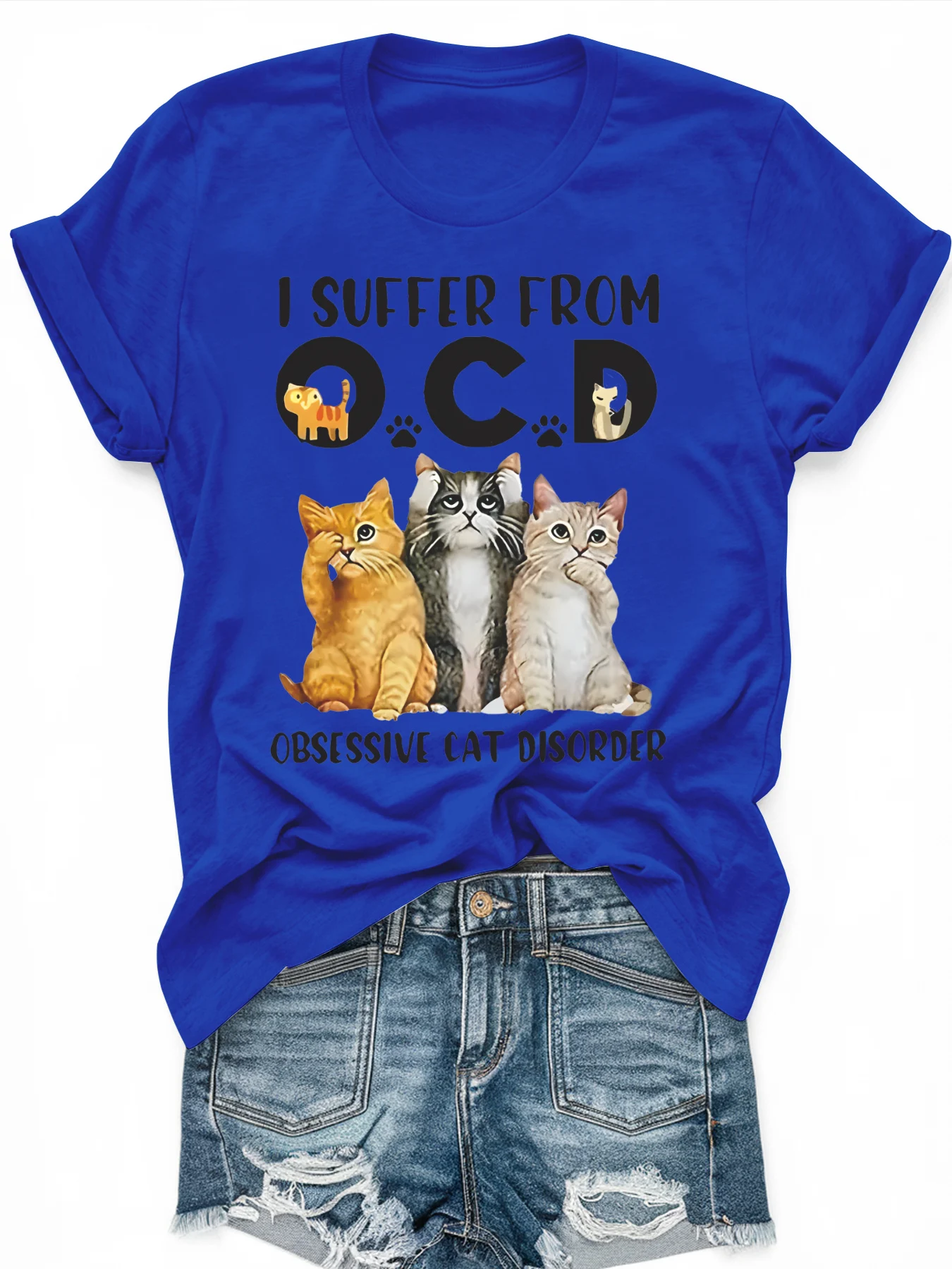 

Women's large-size printed short-sleeved T-shirt, loose and casual, soft, comfortable and breathable, outdoor sports