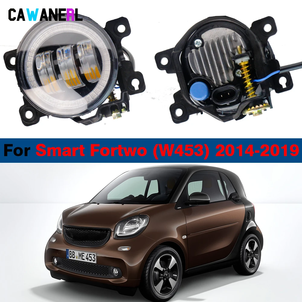 2 sztuki anioł oko LED światła przeciwmgielne DRL dla Smart Fortwo W453 2014-2019 30W przedni zderzak samochodowy mgła dzienna reflektor do jazdy dziennej H11 wtyczka