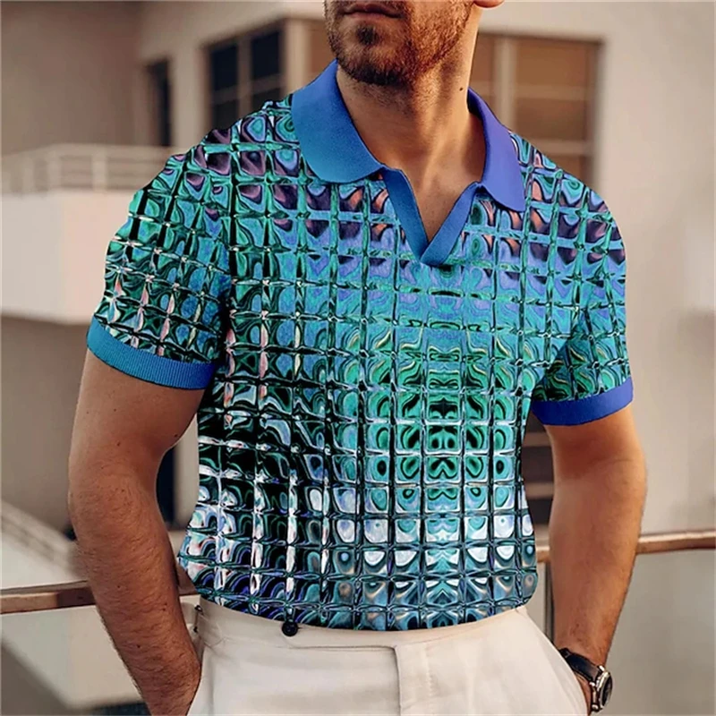 Yellow Pink Army Green Blue Purple 3D Printed Outdoor Street Polo Shirts For Men Clothes Apparel Sports Fashion Male POLO Shirt