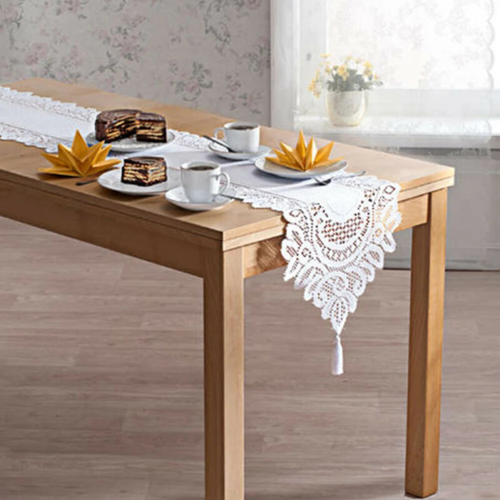 

Vintage Table Runner Accessories Celebrations Family Floral Graduations Hand Holiday Knitted Lace Runner Table