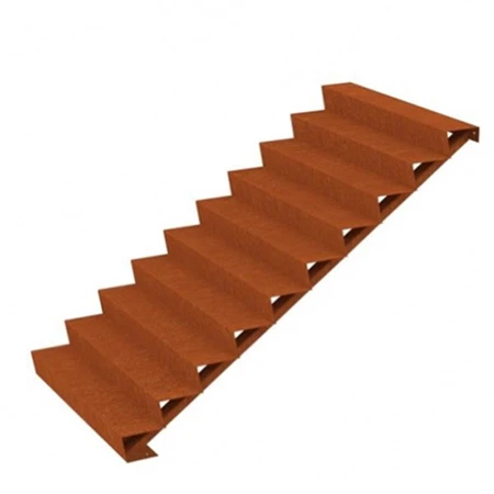 맞춤형 모던 러스틱 웨더링 스틸 정원 계단 야외 금속 계단