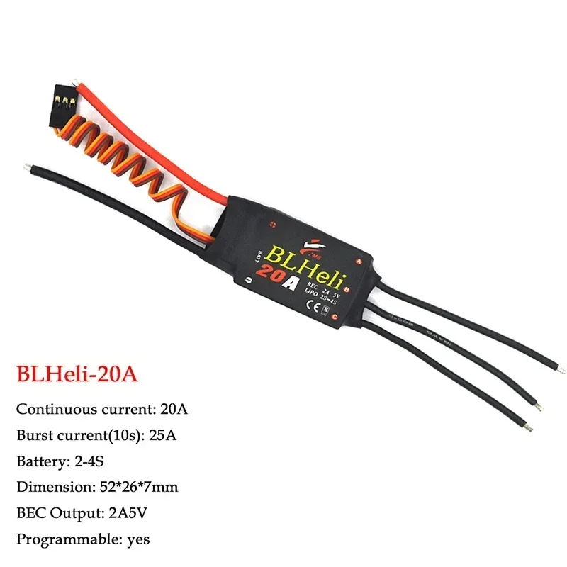 

BLHeli Brushless ESC 12A 20A 30A 40A 50A 60A 80A with UBEC Electronic Speed Controller for Fixed Wing DIY FPV RC Drone Airplane