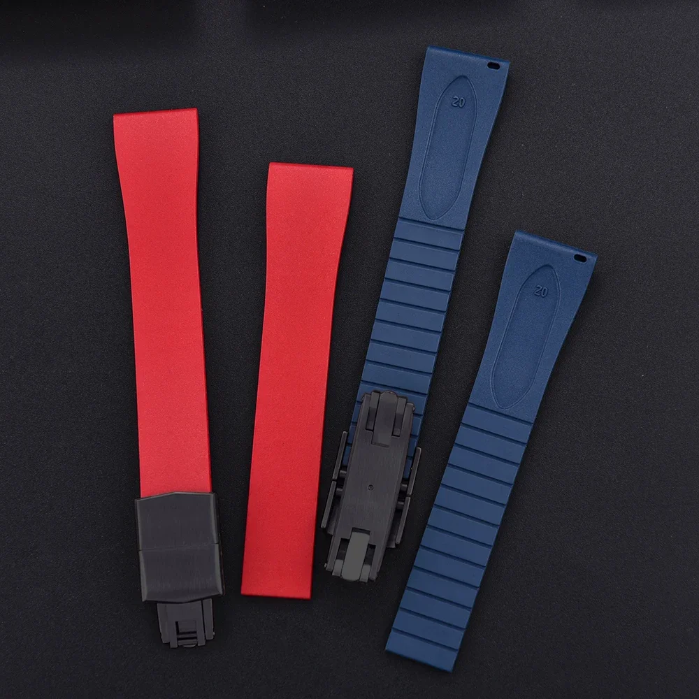 

Резиновый ремешок для часов Hot Cut To Size FKM 16, 18, 19, 20, 21, 22 мм, быстросъемный ремешок для часов премиум-класса из фторкаучука CTS, черный бабочка