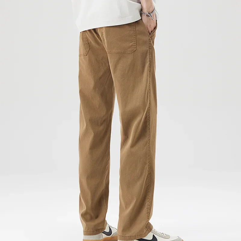 2026 New In Lyocell Jeans Men's Summer Thin Straight Loose Men's Ice Silk Wide Leg Casual Long Pants