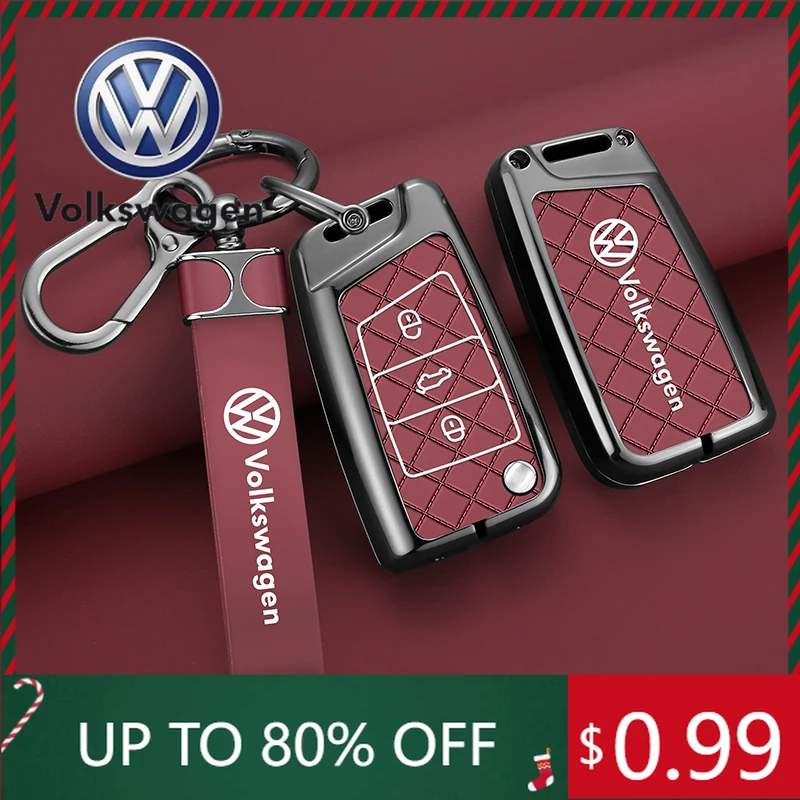 

For VW Volkswagen Jetta MK5 Golf Car Flip Key Case Cover Shell For VW Volkswagen Golf 7 MK7 Tiguan MK2 For Seat Ateca Leon FR 2