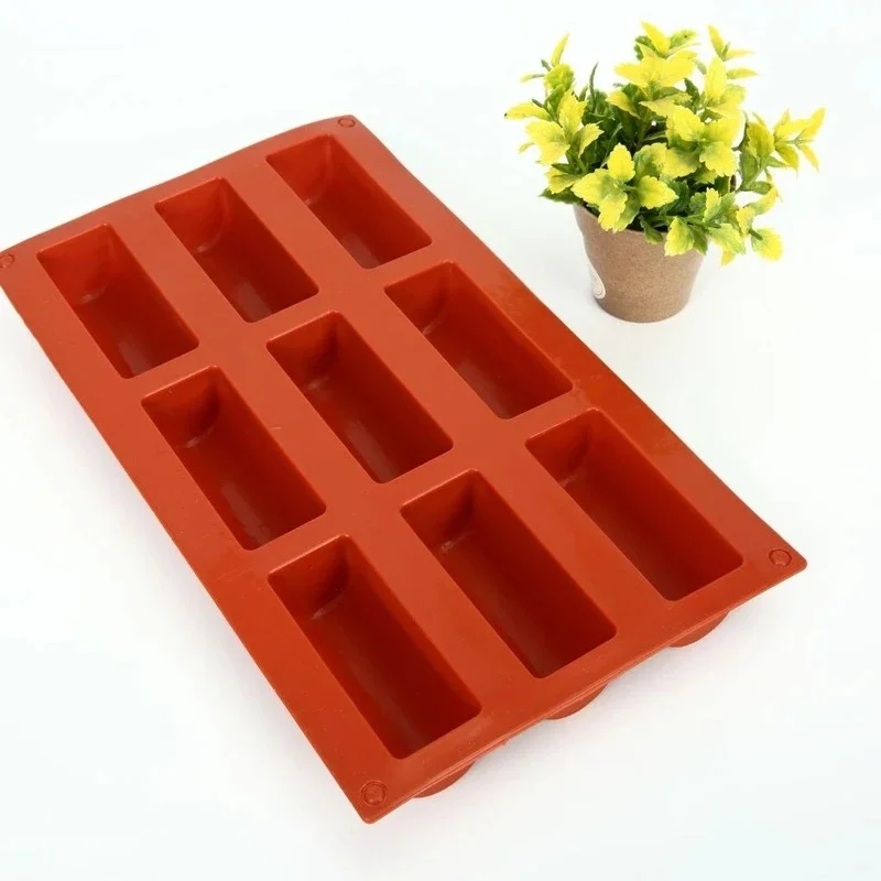 

9/12Cavity Large Rectangle Silicone Mold Cereal EnergyBar Maker Chocolate Truffle Brownie Cornbread Cheesecake Soap Butter Mould