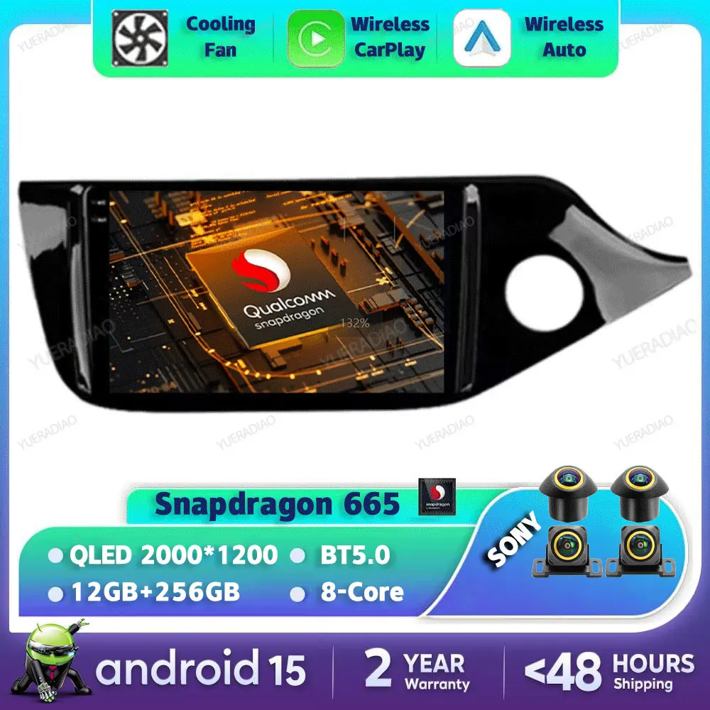 

Android 15 Carplay Auto For Kia Ceed 2 JD 2012 - 2018 Car Radio Multimedia Stereo Video Player GPS NAVI 4G LTE 5G WIFI Head Unit