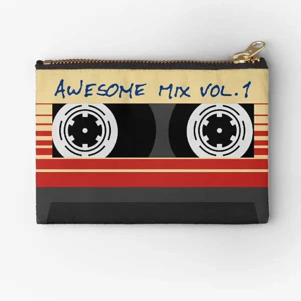 Awesome Mixtape Vol 1 Tape Music Retr  Zipper Pouches Panties Money Cosmetic Storage Socks Wallet Packaging Key Men Pocket Bag