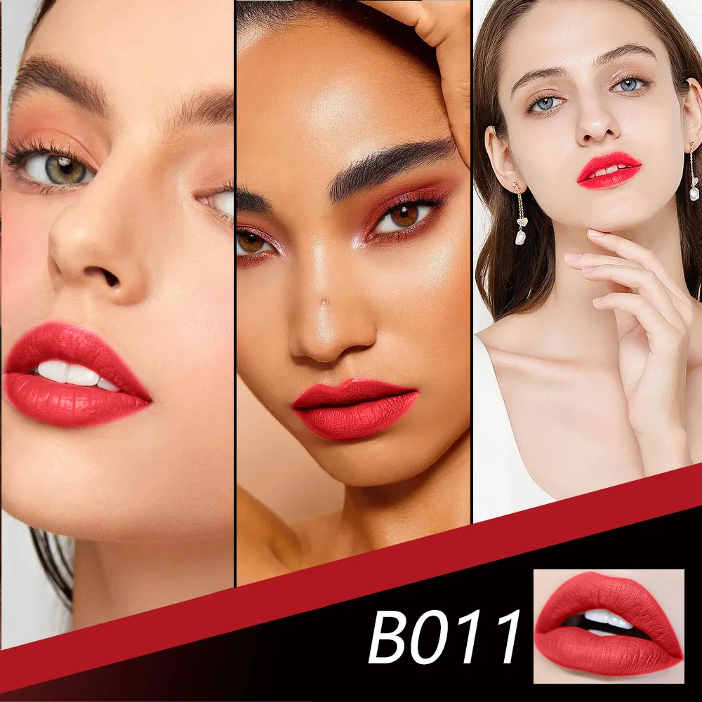 14 Colors Korean Hot Red Matte Lipstick Shade Waterproof Long Lasting Kiss Proof Nude Vegan Lip Stick Dropshipping