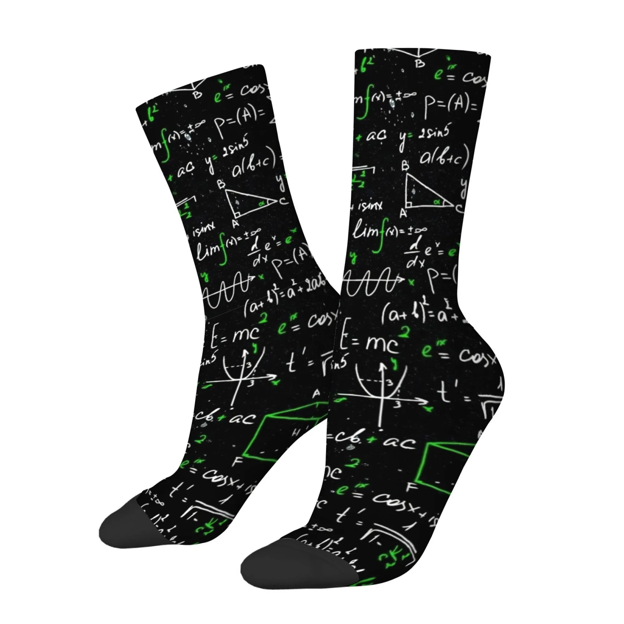 Unisex Retro Style Crew Socks Blackboard Math Symbols Men's Socks Comfortable Soft Non-slip Breathable Socks Party Holiday Gifts