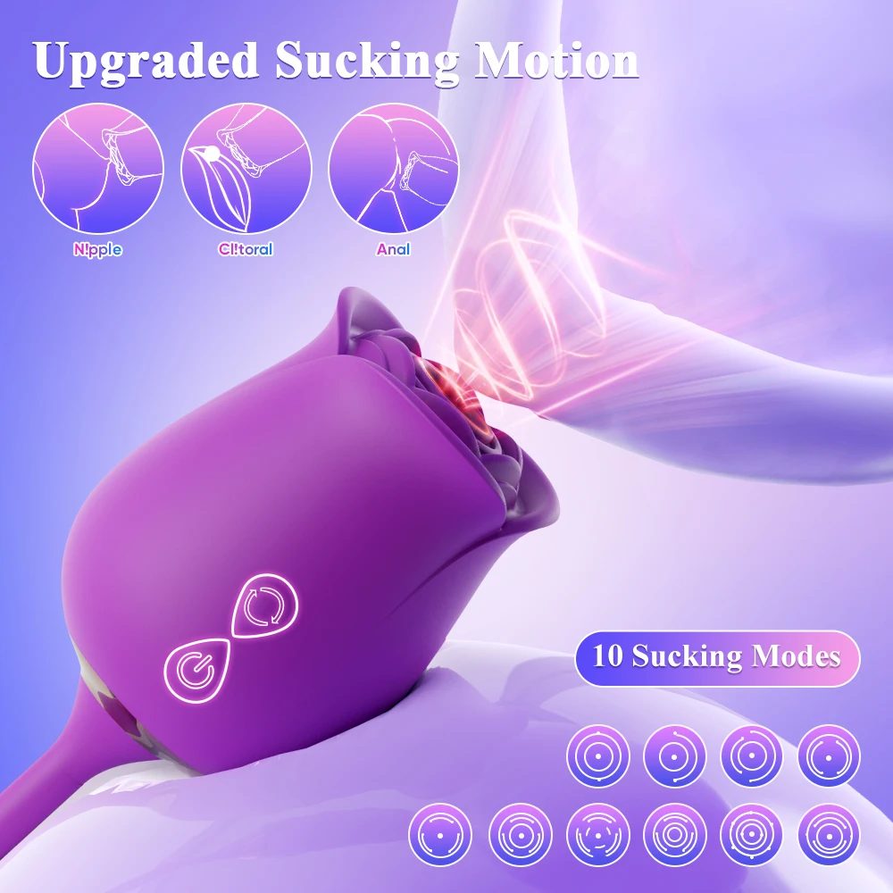 2 in 1 Rose-Sucking Vibrator Women Masturbator Tools Nipple Clitoris Penetration Vagina Vibrator Dildo Masturbators Sexy Product - Image 4