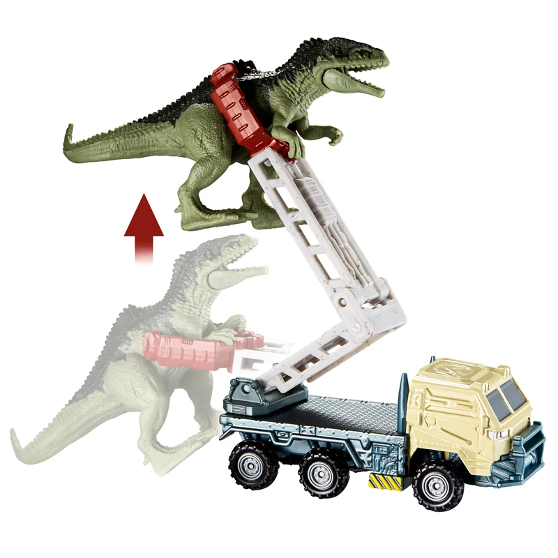 Original Matchbox Jurassic World Dinosaur Transport Car Series Giant Beast Pterosaur T-Rex Alloy Model Toys for Boys Stegosaurus